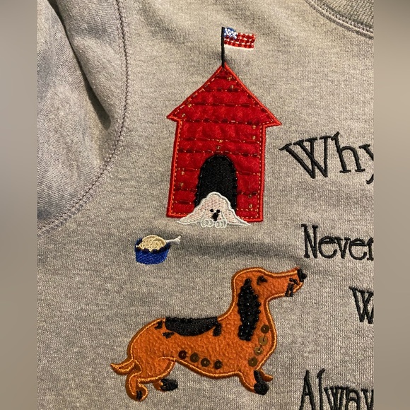 Quacker Factory “Why I ❤️ My Dog” Graphic 3D Shirt; Gray; Size: Small - Picture 9 of 12